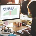 Strategic Plan Graphs Business Marketing Goals concept